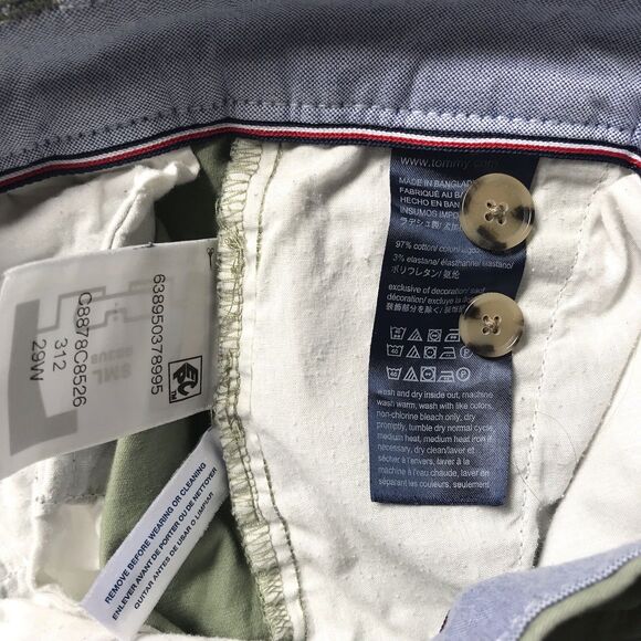 Tommy Hilfiger Chino Shorts Womens 29 Green Mid Rise Preppy Casual Stretch EUC! - Picture 8 of 10